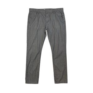 Adriano Goldschmied Pants Mens 38 Grey Everett Slim Straight Herringbone Pattern